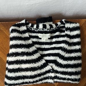 Saltwater Luxe Monochrome Striped Cropped Cardigan